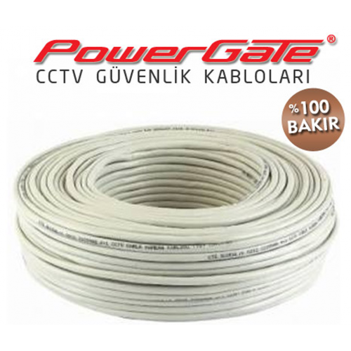  PowerGate PRO 100mt, 2+1 (2x0,50+0,33) %100BakÄ±r, CCTV GÃ¼venlik Kablosu 