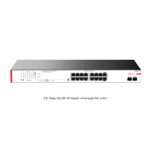 H3C Magic BS218F-HP, 18 Port, GigaBit, 16 Port PoE, 225W, 2 Port GigaBit Uplink, +2 Port GigaBit SFP, Metal Kasa, Yönetilemez, R