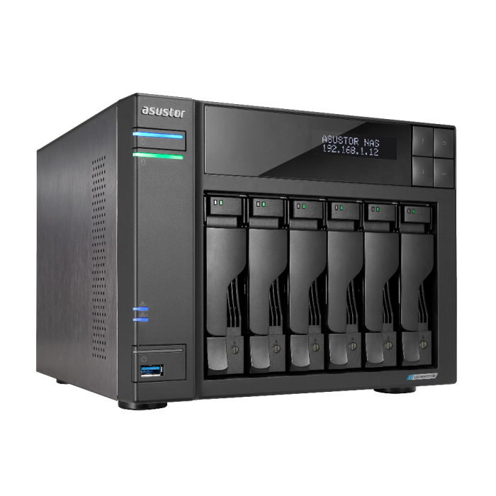 ASUSTOR AS6706T 6 SLOT TOWER NAS CELERON 2GHz QUAD 8GB DDR4 2x2.5GBE