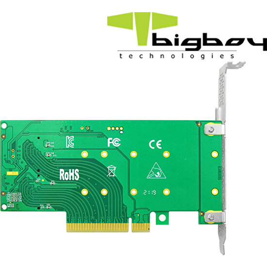 BTC-M2G4X2SN PCIe 4.0 x4 PCIe 4.0 x8 2xM.2 1xNVMe+1xSata Çevirici Ünite