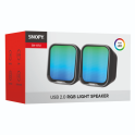 SNOPY SN-87U, 4W, 1+1, Masaüstü, USB, RGB Aydınlatma, Siyah Kasa, Speaker