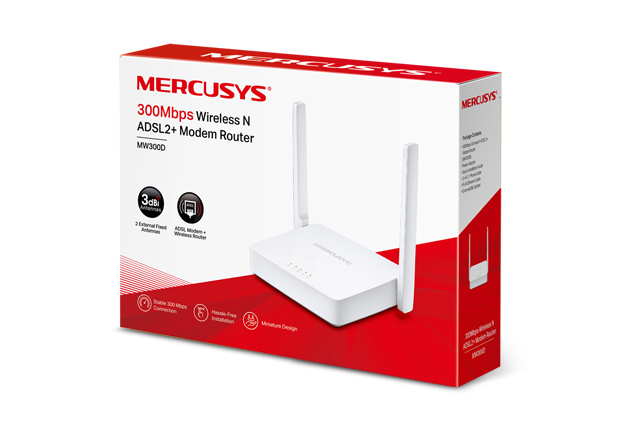 MW300D 300Mbps Wireless N ADSL2+ Modem Router