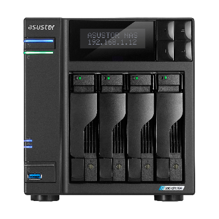 ASUSTOR AS6704T 4 SLOT TOWER NAS CELERON 2GHz QUAD 4GB DDR4 2x2.5GBE