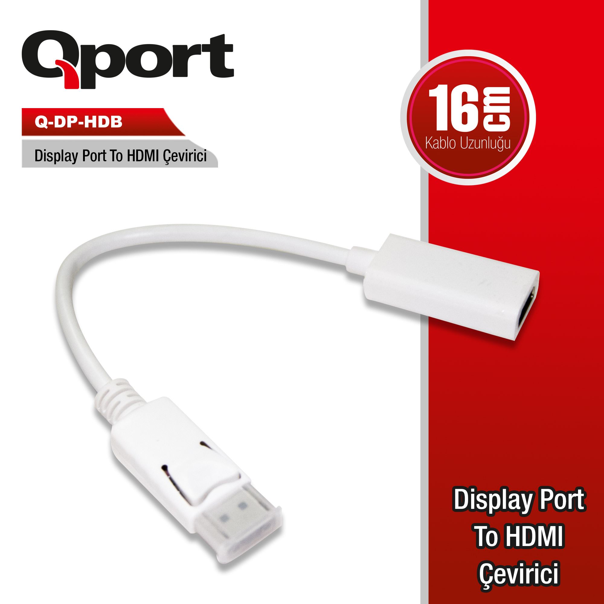 Q-DP-HDB Q-DP-HDB DISPLAY PORTUNDAN HDMI ÇEVİRİCİ