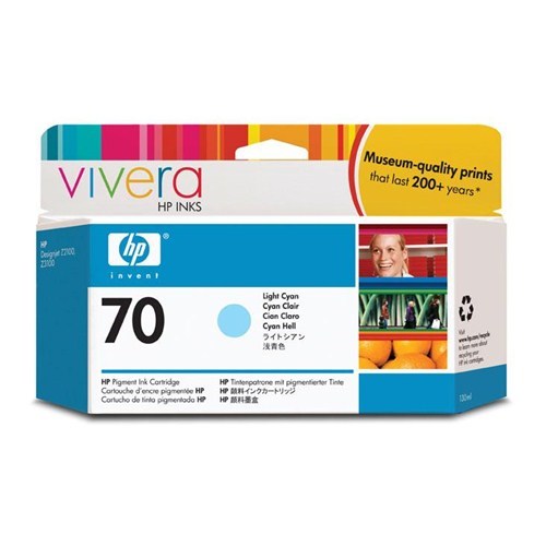 C9390A HP 70 130ml Light Cyan Ink Cartridge with Vivera Ink