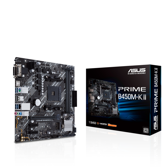 PRIME B450M-K II AM4 DDR4 (2xDIMM-64GB) 4400MHz VGA/DVI/HDMI mATX