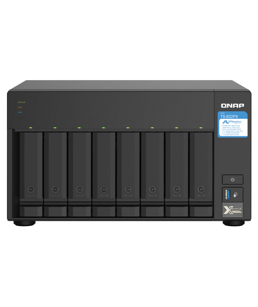 8-bay desktop NAS,AL-324 4-core 1.7GHz,4GB RAM,1xDDR4 SODIMM TS-832PX-4G