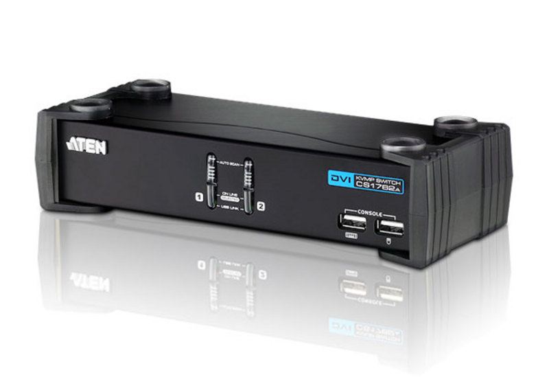 ATEN-CS1762A 2 port'lu USB 2.0 DVI KVMP™ Switch + 2 port'lu USB (2.0) Hub, Masaüstü T