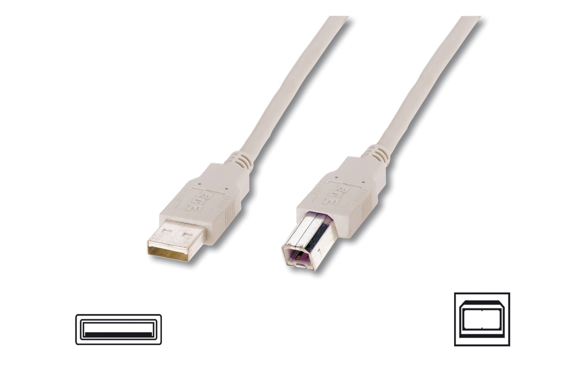 AK-300105-018-E USB 2.0 Bağlantı Kablosu, Tip A Erkek-Tip B Erkek, 1.8 metre, AWG 28,