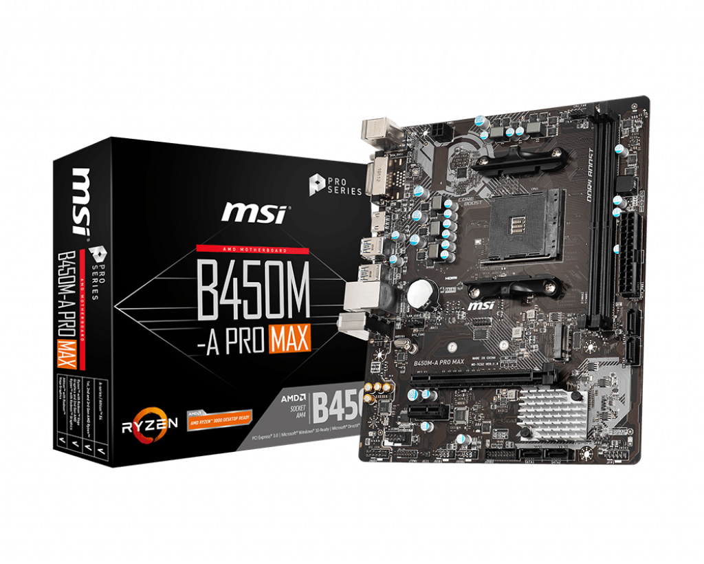 B450M-A PRO MAX AM4 DDR4 (2xDIMM-64GB) 3466MHz DVI/HDMI mATX