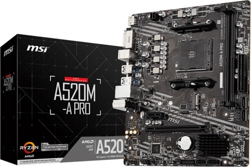 A520M-A PRO AM4 DDR4 4600 (OC) DVI HDMI M.2 USB3.2 mATX