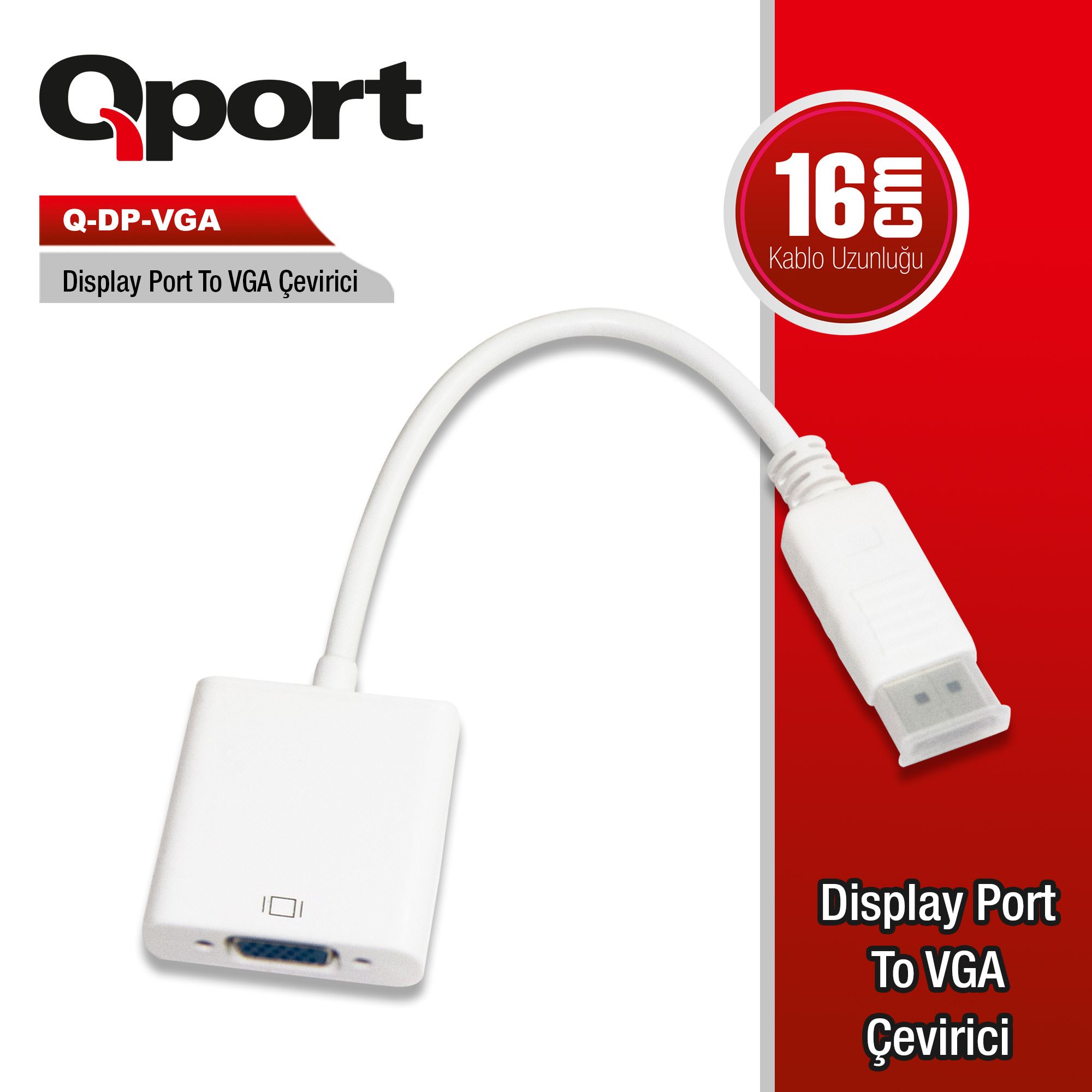 Q-DP-VGA DISPLAY PORTUNDAN VGA ÇEVİRİCİ