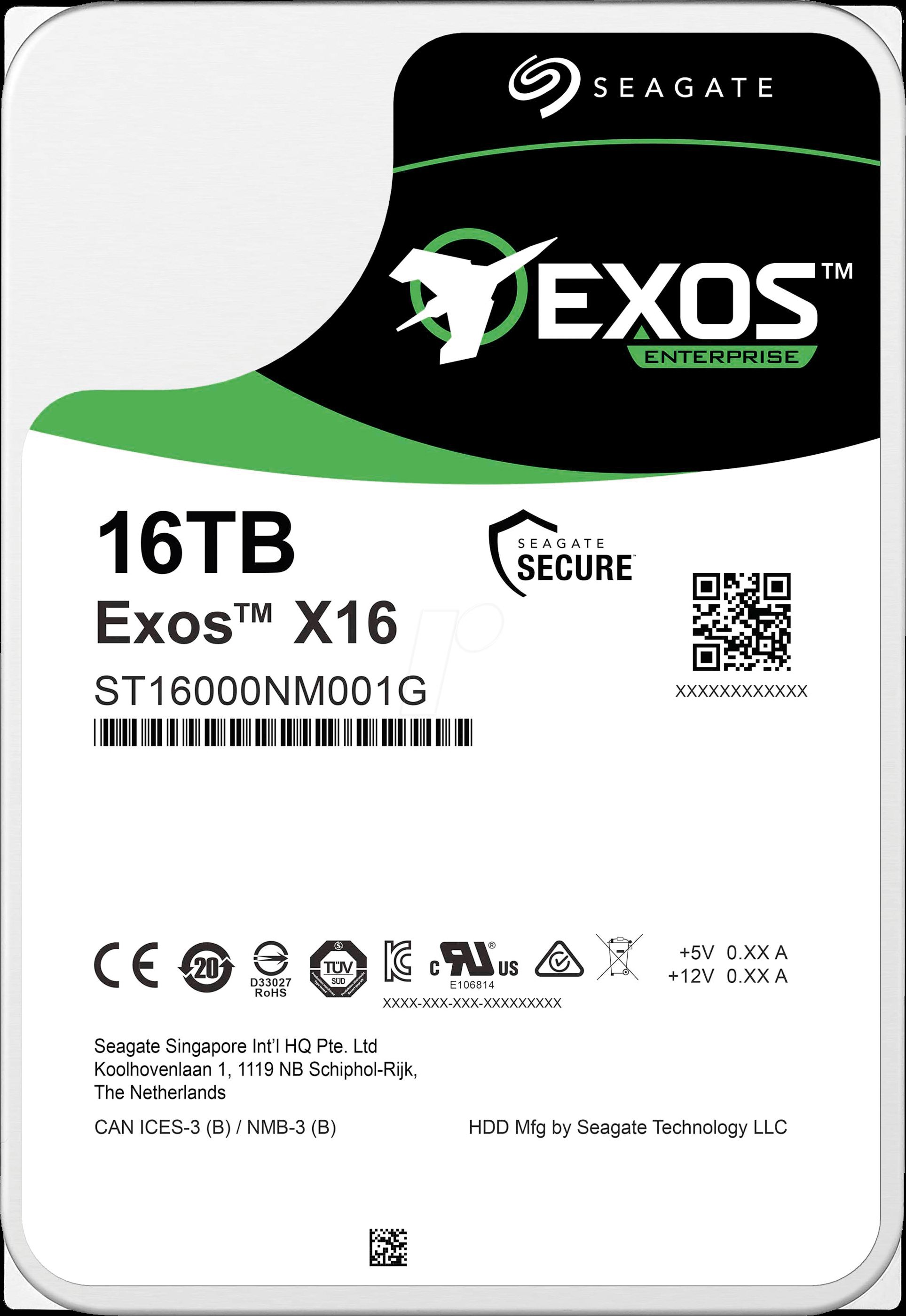 ST16000NM001G 16TB 3.5" 7200RPM 256MB Sata3 X16 512E/4KN Exos Dahili HardDisk